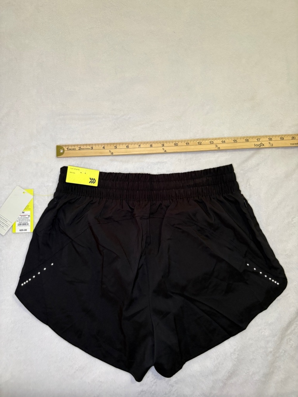 all in motion Black Athletic Running Shorts with Reflective dots. Built in brief